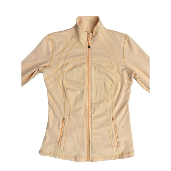 Lululemon Jacket Women Sz 10 Pale Orange Define Full Zip Mock Neck Athleisure - Picture 1 of 16